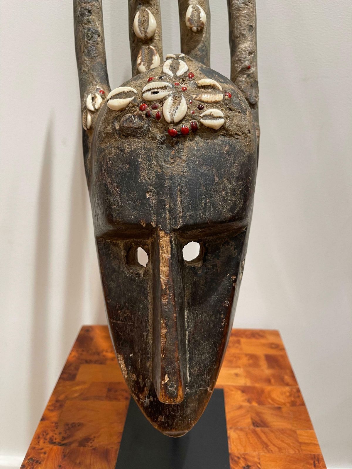 Splendid Four Rams Ntomo Mask, Bamana Population, Mali photo vintage