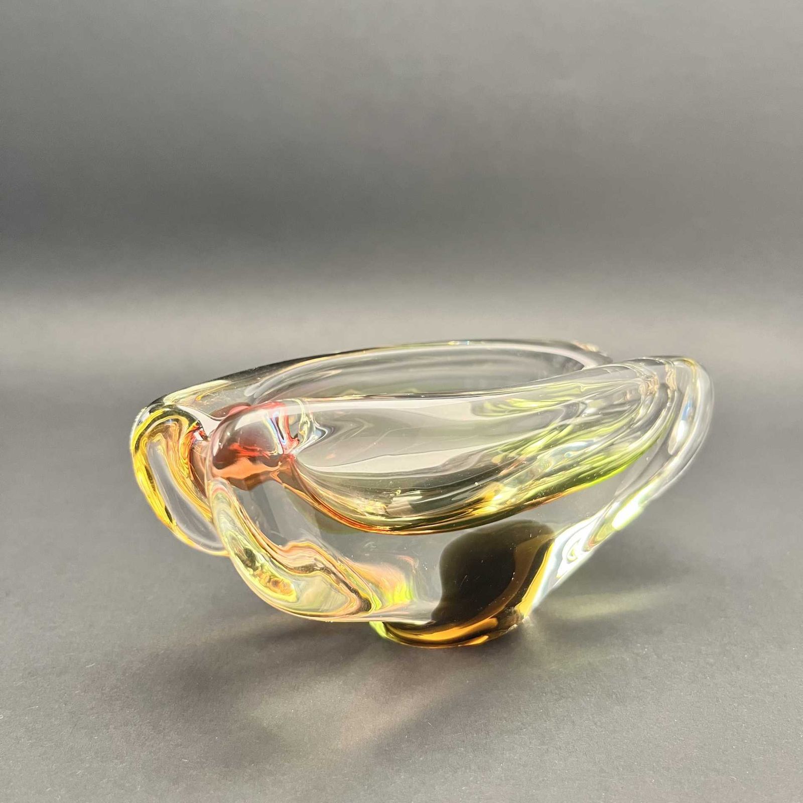 Art Glass Ashtray Attributed To Josef Rozinek For Novy Bor, 1960s photo Home Decor