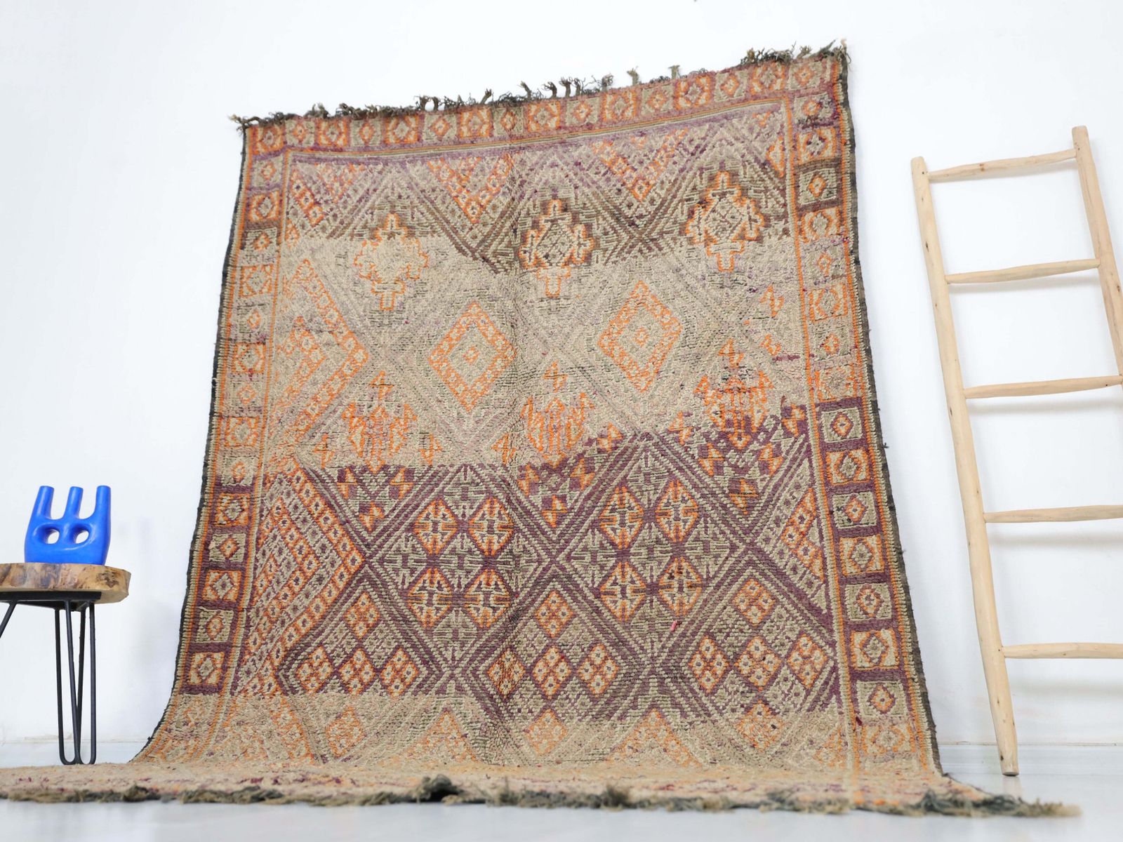 Achku Vintage Moroccan Rug 5'9" X 9'6" photo for sale