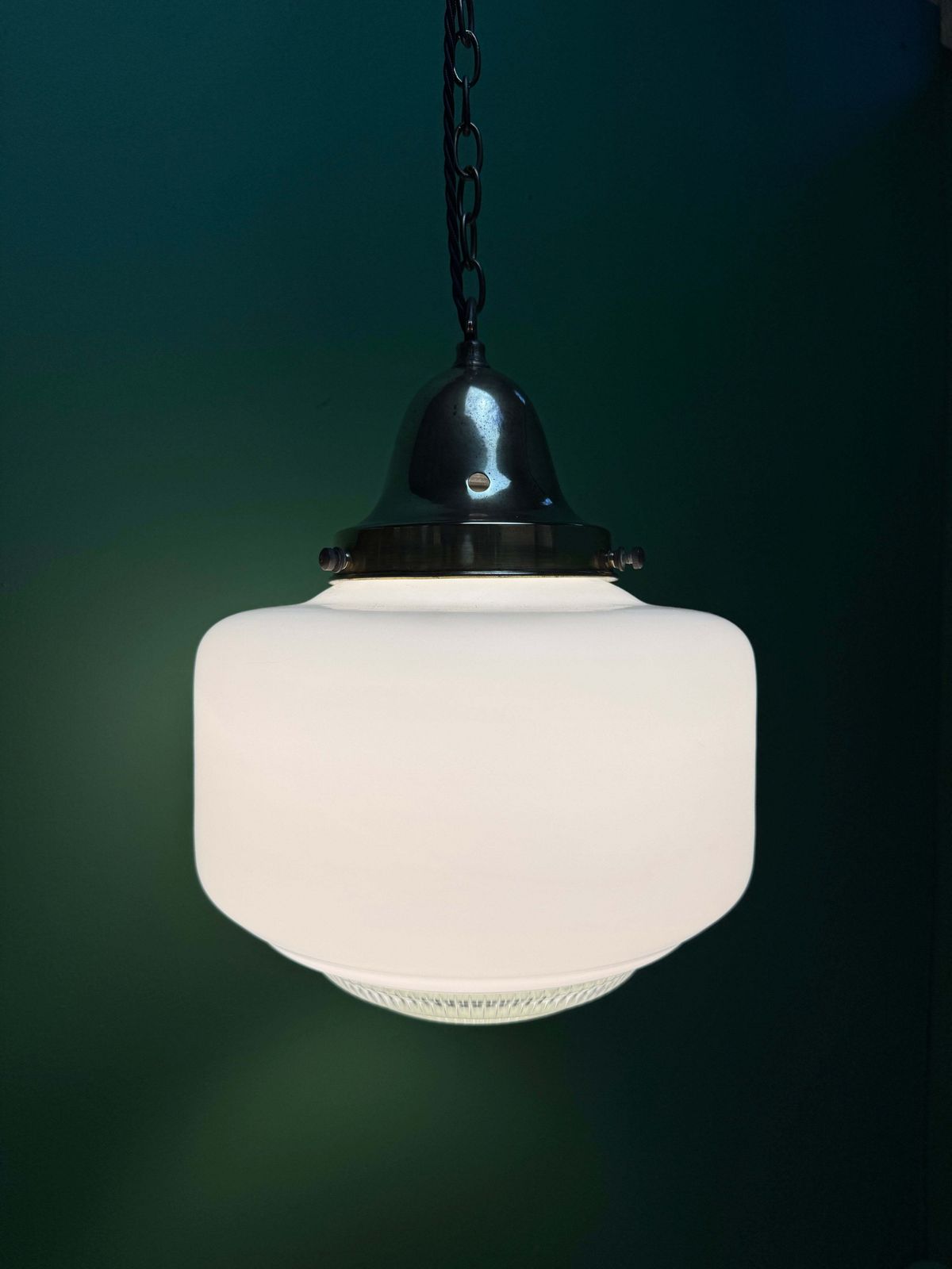 1930s Opaline Pendant Lights With Original Diffusers photo vinterior