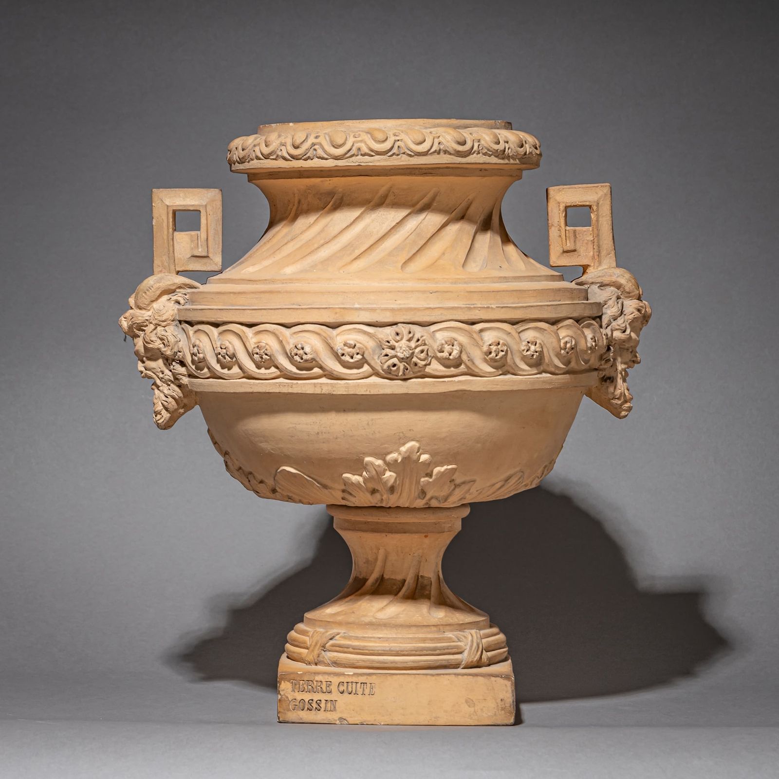 Pair Of Terracotta Amphorae By Gossin, France, 19th Century photo vinterior