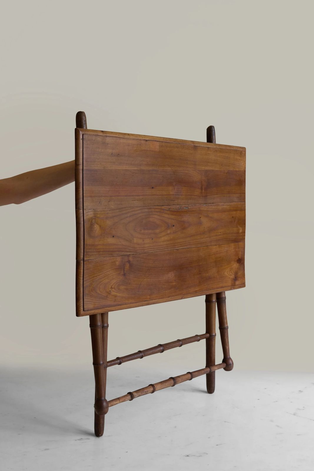 Antique French Faux Bamboo Folding Table, C1890 photo Furniture