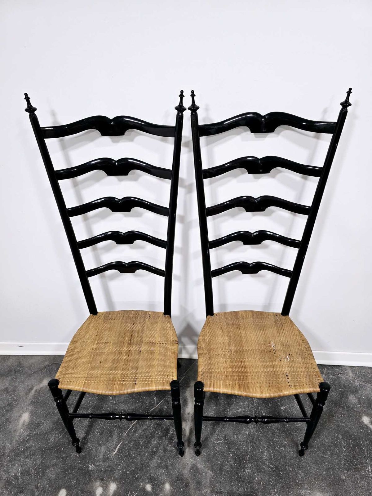 Furniture Paolo Buffa Ladder Chairs For Chiavari, Italy 1950s photo