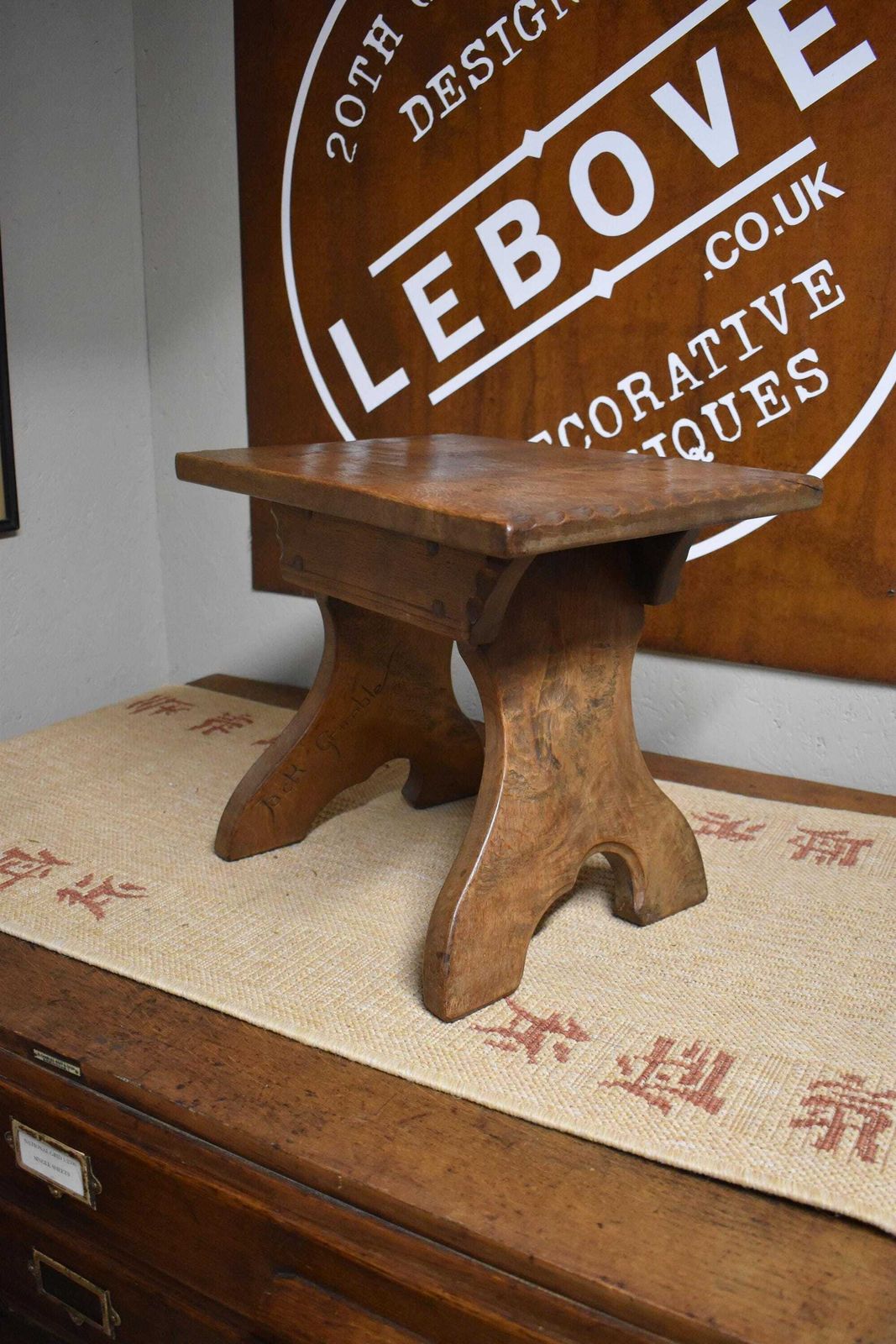 Vintage Arts & Crafts Elm Stool   Side Table By Jack Grimble photo buy