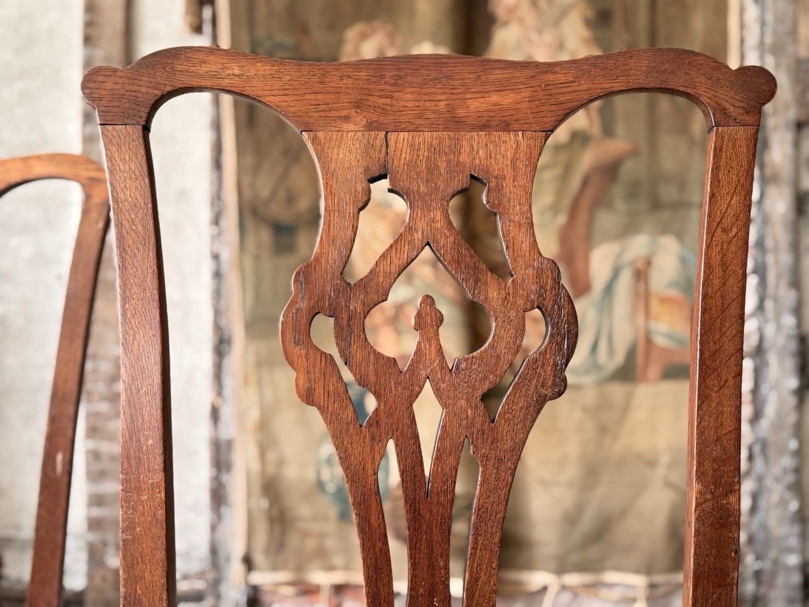 Set Of 6 Antique Chippendale Style  Drp In Seats Dining Chairs Circa 1800's photo vinterior