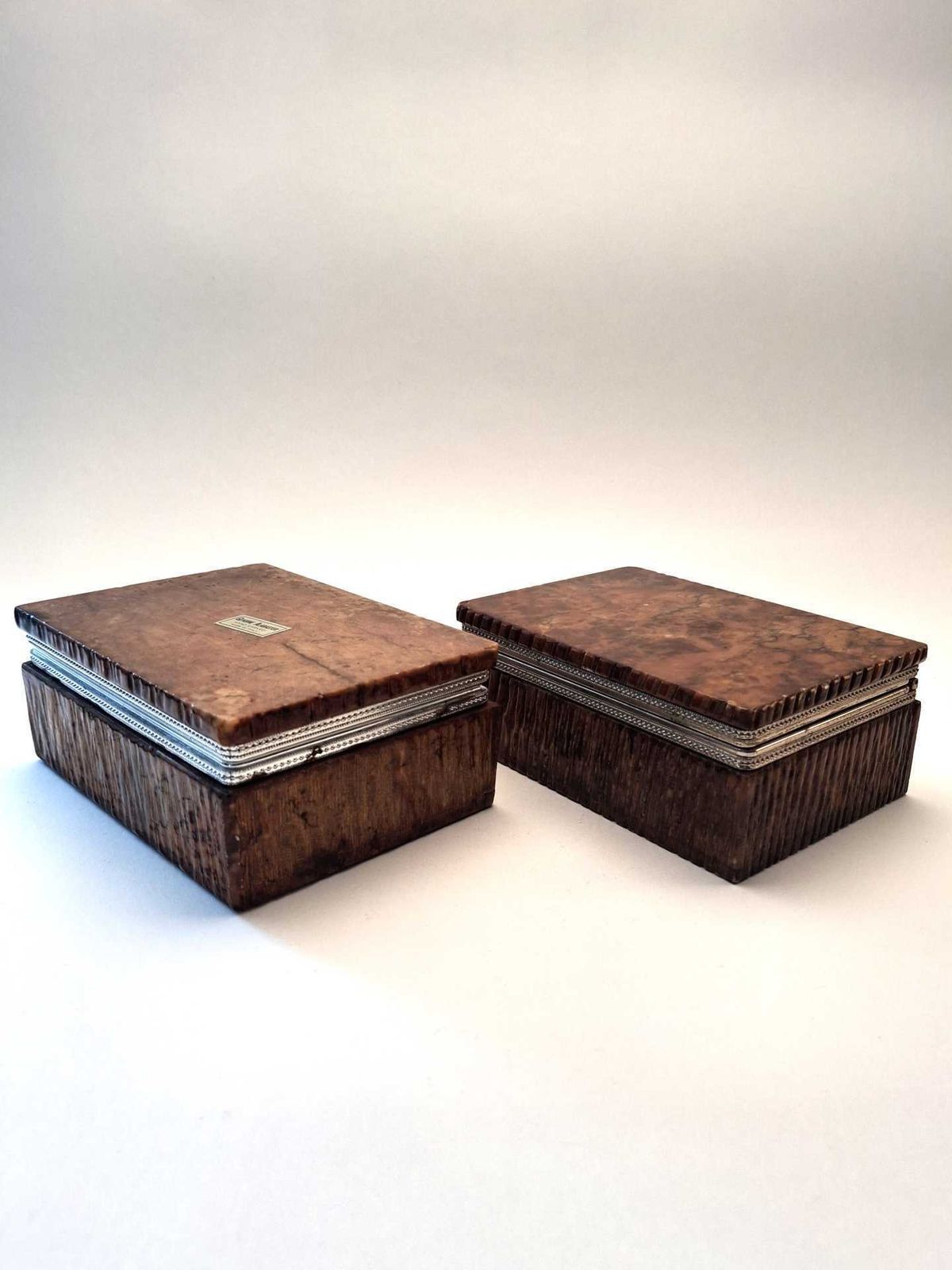 photo for sale Pair Of Cigarette Cases Or Jewelry Boxes By Romano Bianchi, 1970s