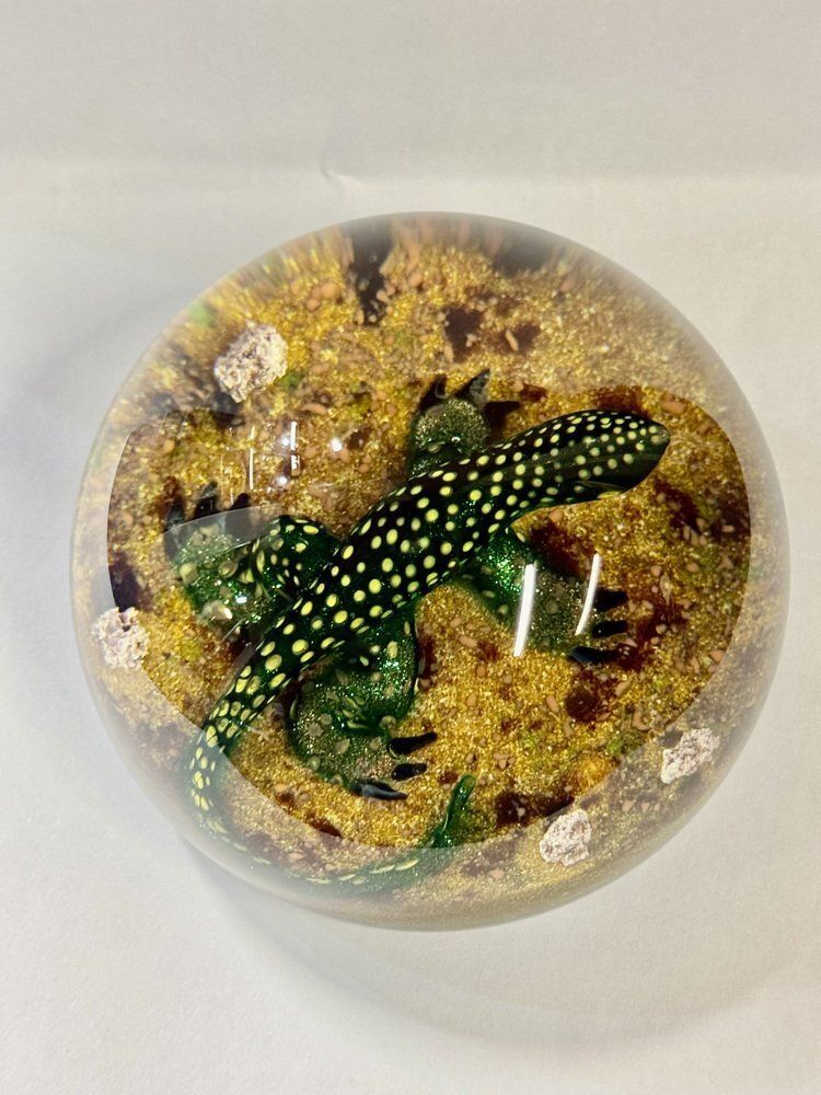 photo for sale Art Glass Paperweight By William Manson, 1980s