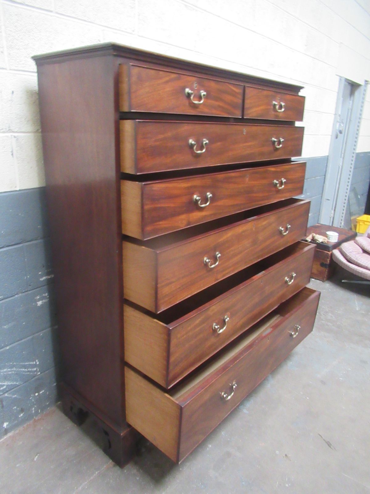 photo furniture Tall Late   Georgian Period     Slim Size Chest Of Drawers