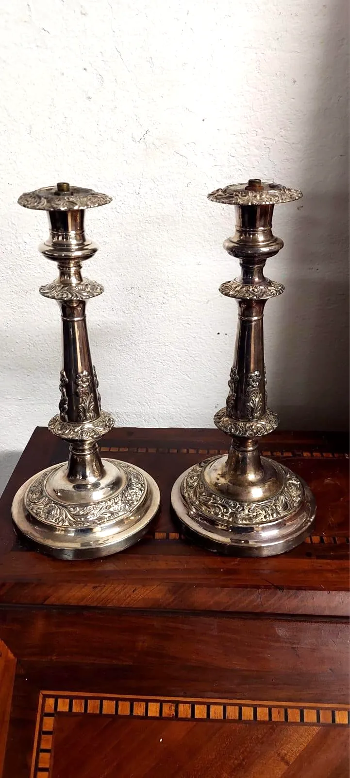 Antique Candlesticks Pair Of Silver Candlesticks First Half 900 photo vinterior