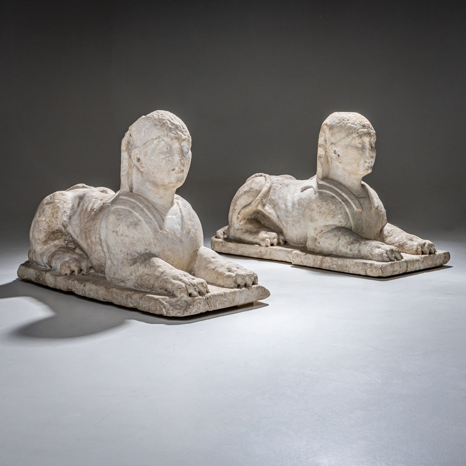 60000.0 Pair Of Marble Sphinxes, Italy, 17th Century photo
