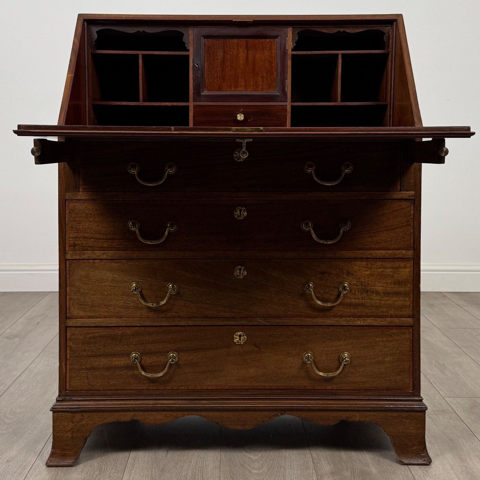 Antique 20th Century Fine Quality Bureau In Mahogany photo furniture