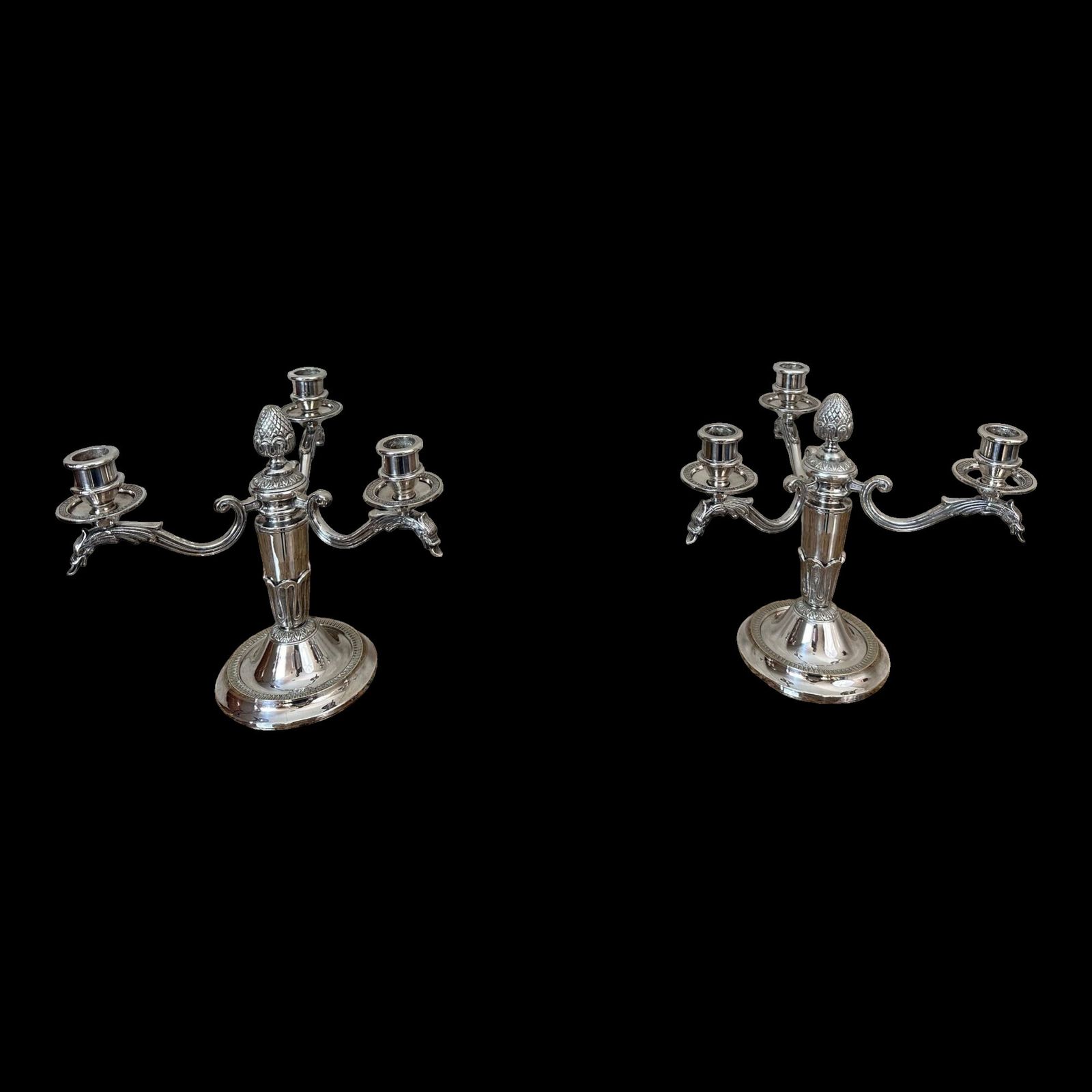 Pair Of Silver Plated Candlesticks