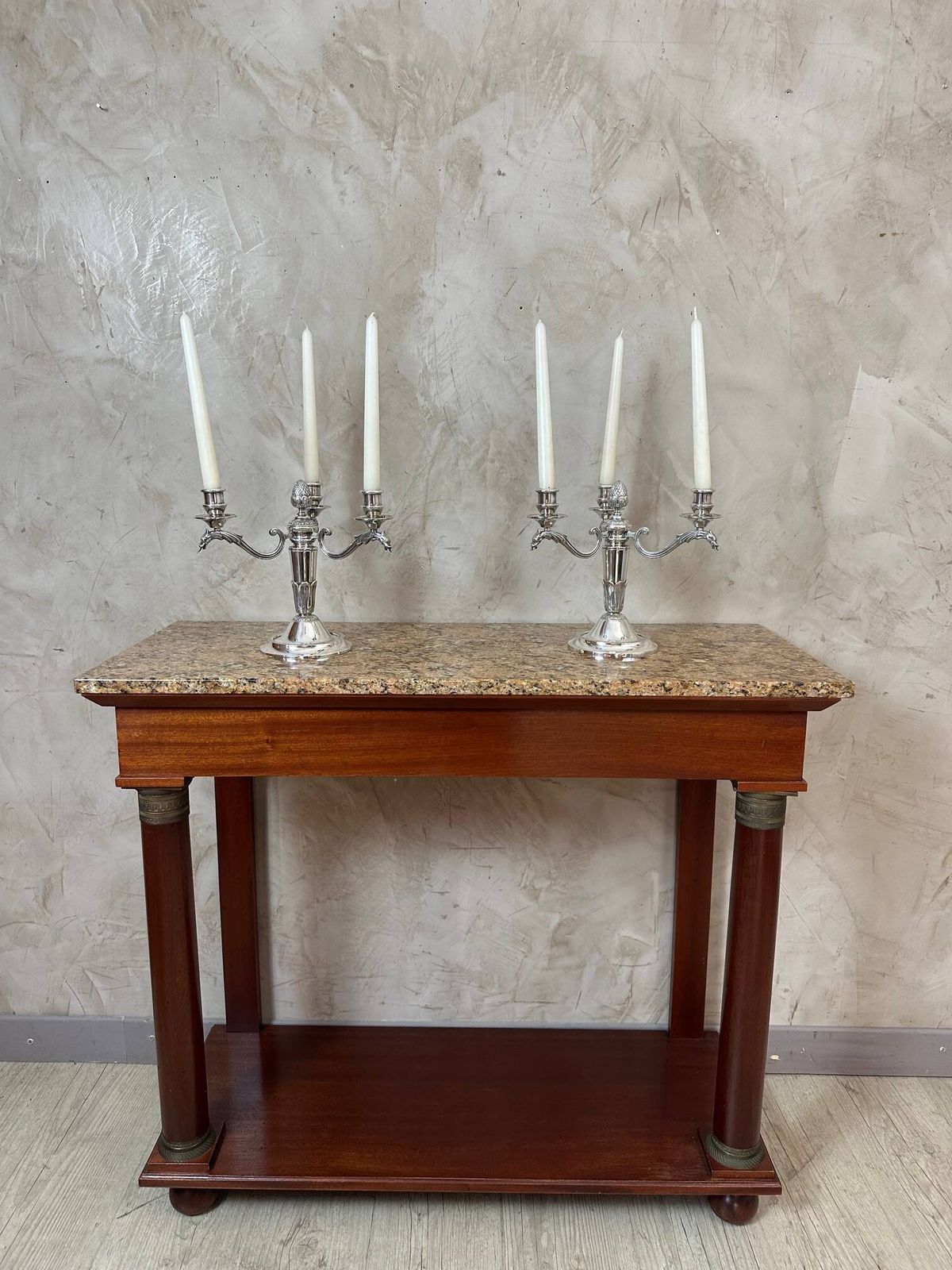 Pair Of Silver Plated Candlesticks photo for sale