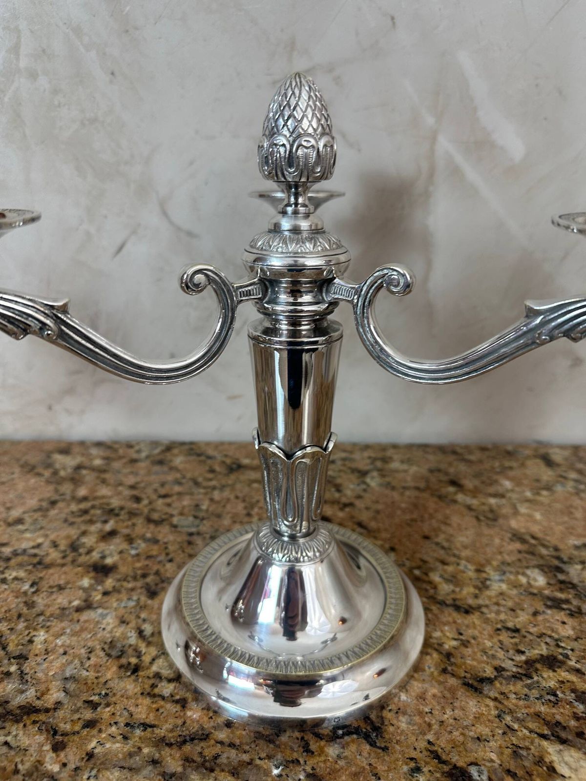 Home Decor Pair Of Silver Plated Candlesticks photo
