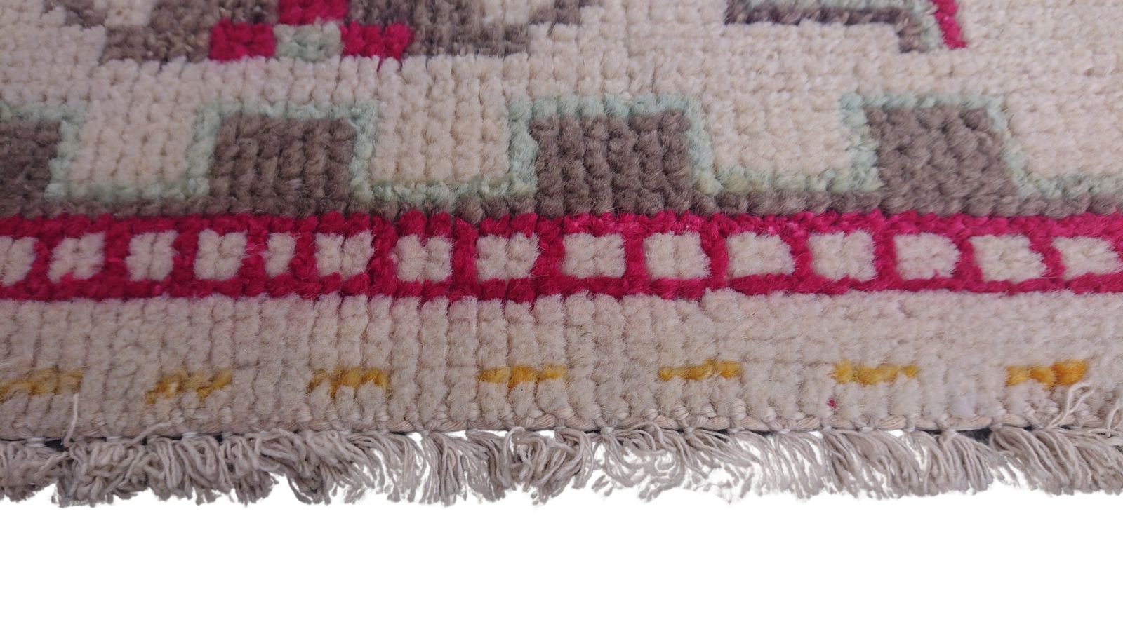 8 Ft Ivory Turkish Hand Knotted Hallway Runner Rug photo buy