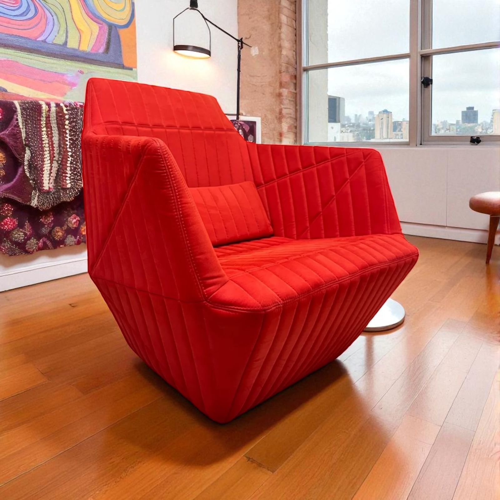Ligne Roset Red Facett Armchair Design By R. & E. Bouroullec