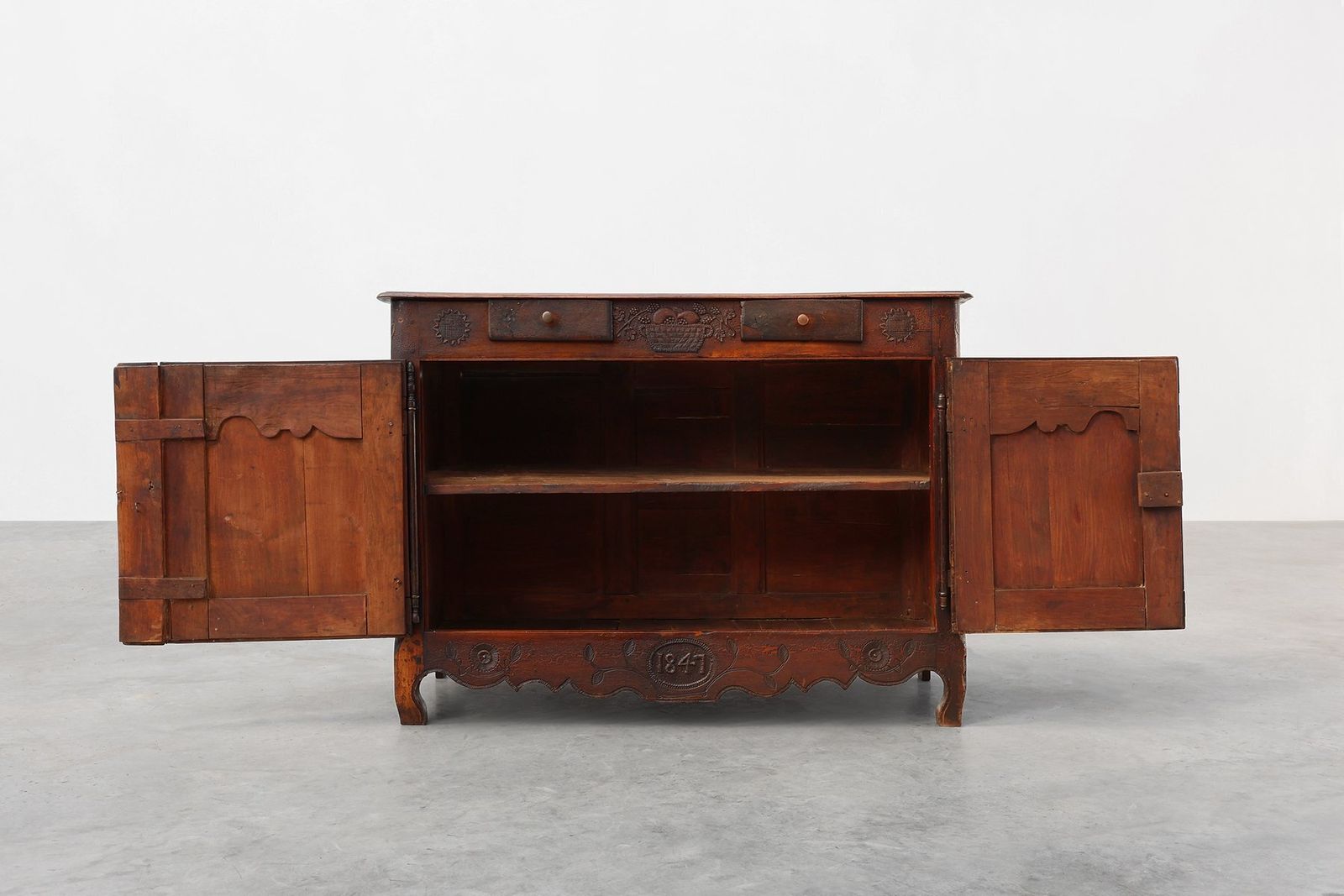 photo buy French Provincial Carved Cabinet With Great Patina, 1841