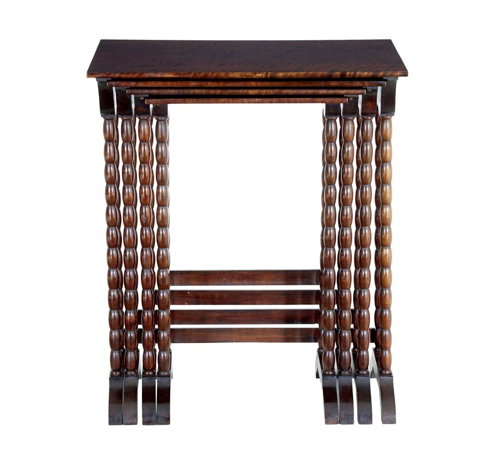 Nest Of 4 Mid Century Scandinavian Birch Tables photo furniture
