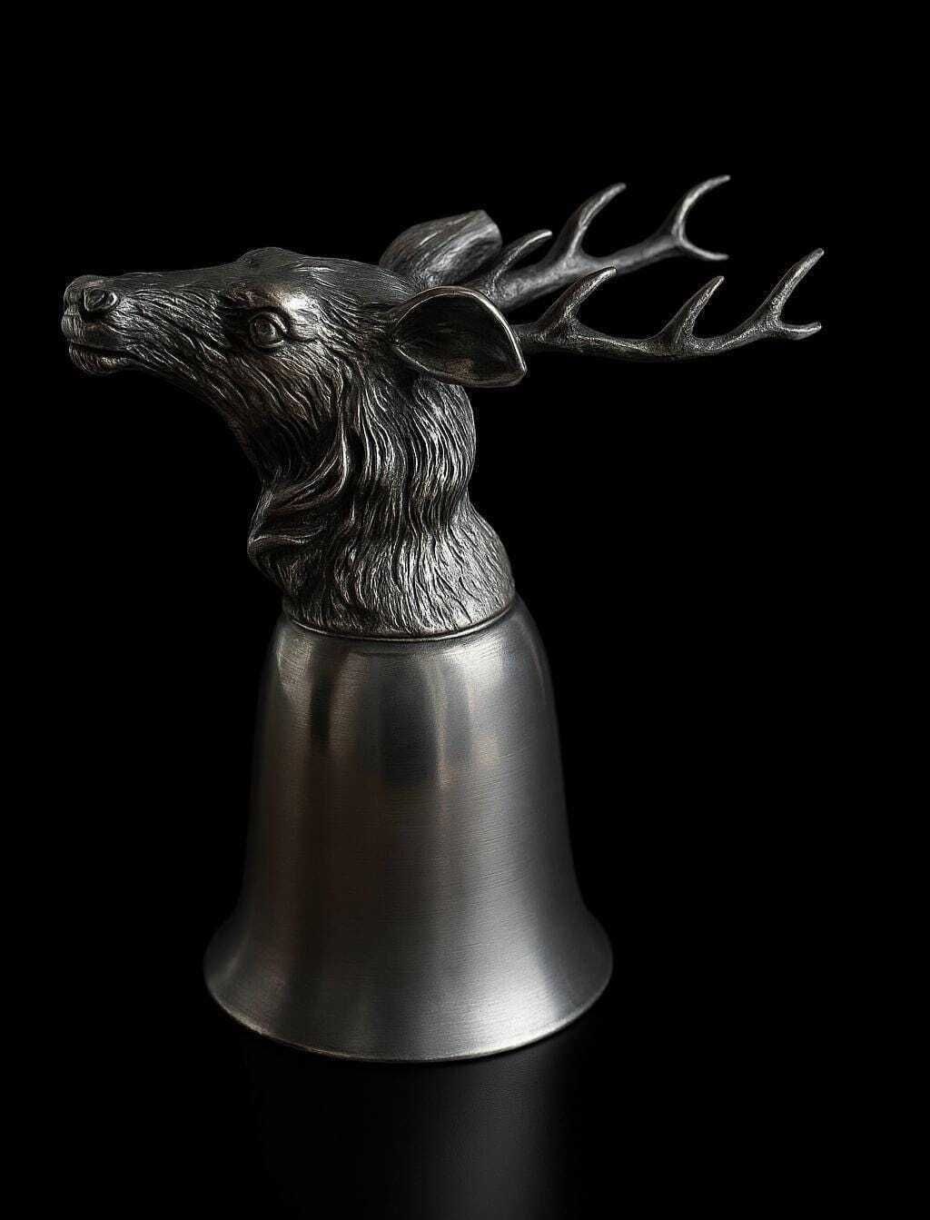 Vintage Mauro Manetti Stag Stirrup Cup: Verzilverde Italiaanse Beker
