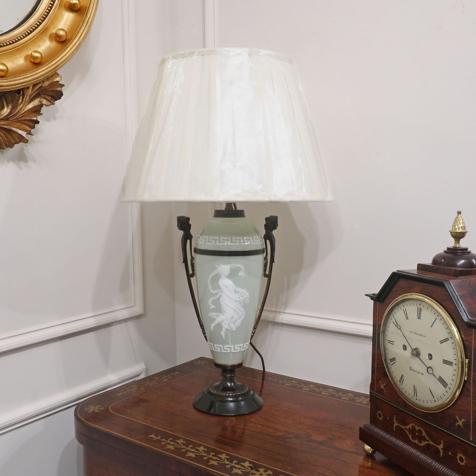 French Pate Sur Pate Neoclassical Style Porcelain Table Lamp