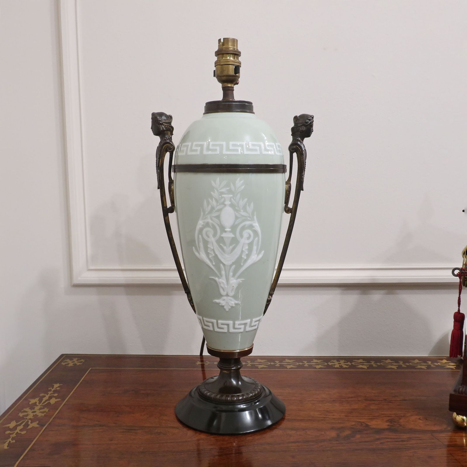 photo vinterior French Pate Sur Pate Neoclassical Style Porcelain Table Lamp