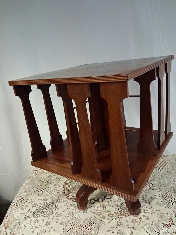 Antique Edwardian Mahogany Revolving Bookcase photo Furniture
