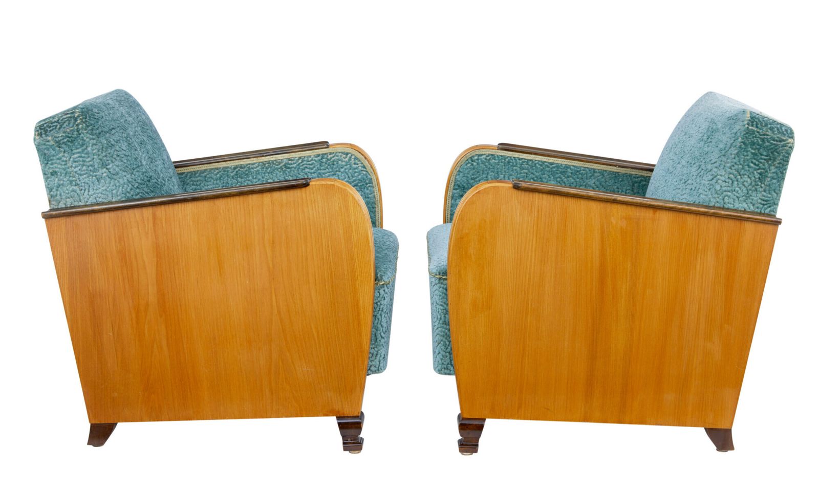Fine Pair Of Swedish Art Deco Elm And Birch Armchairs photo for sale