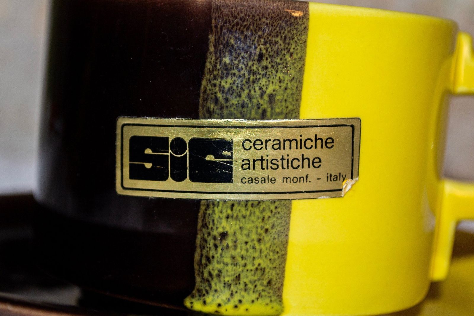Keramisch Koffieservies Van Sic Ceramiche Artistiche, Jaren 1970, Set Van 4 photo vinterior
