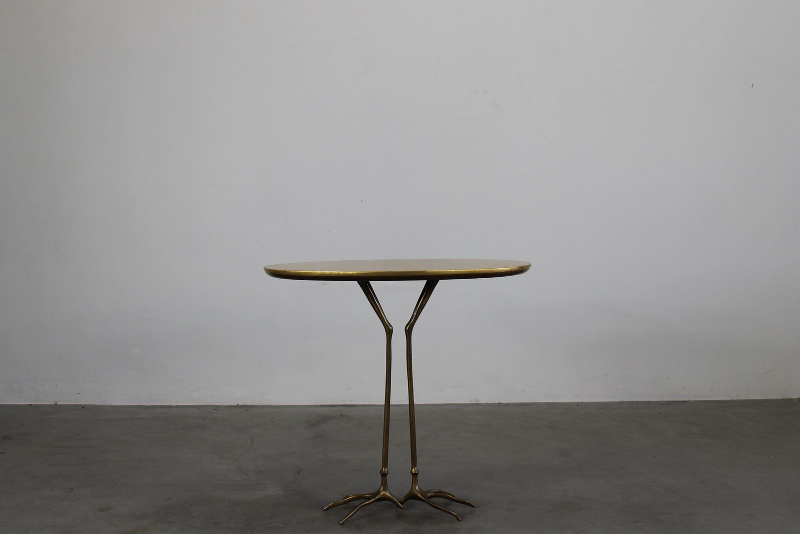 Meret Oppenheim Traccia Side Table In Wood Gold Leaf And Bronze By Gavina 1980s photo vinterior