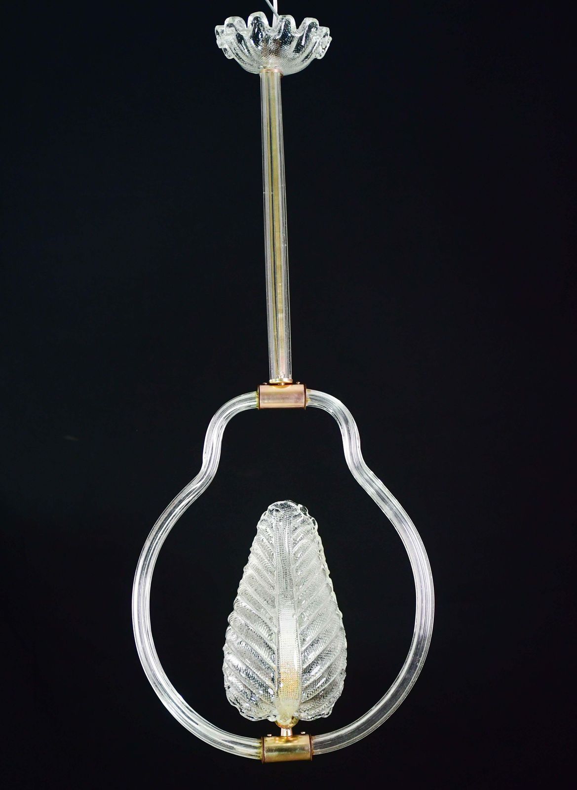 Lovely Transparent Art Decò Barovier E Toso Pendant Light Murano Glass, 1930s photo 1475.0