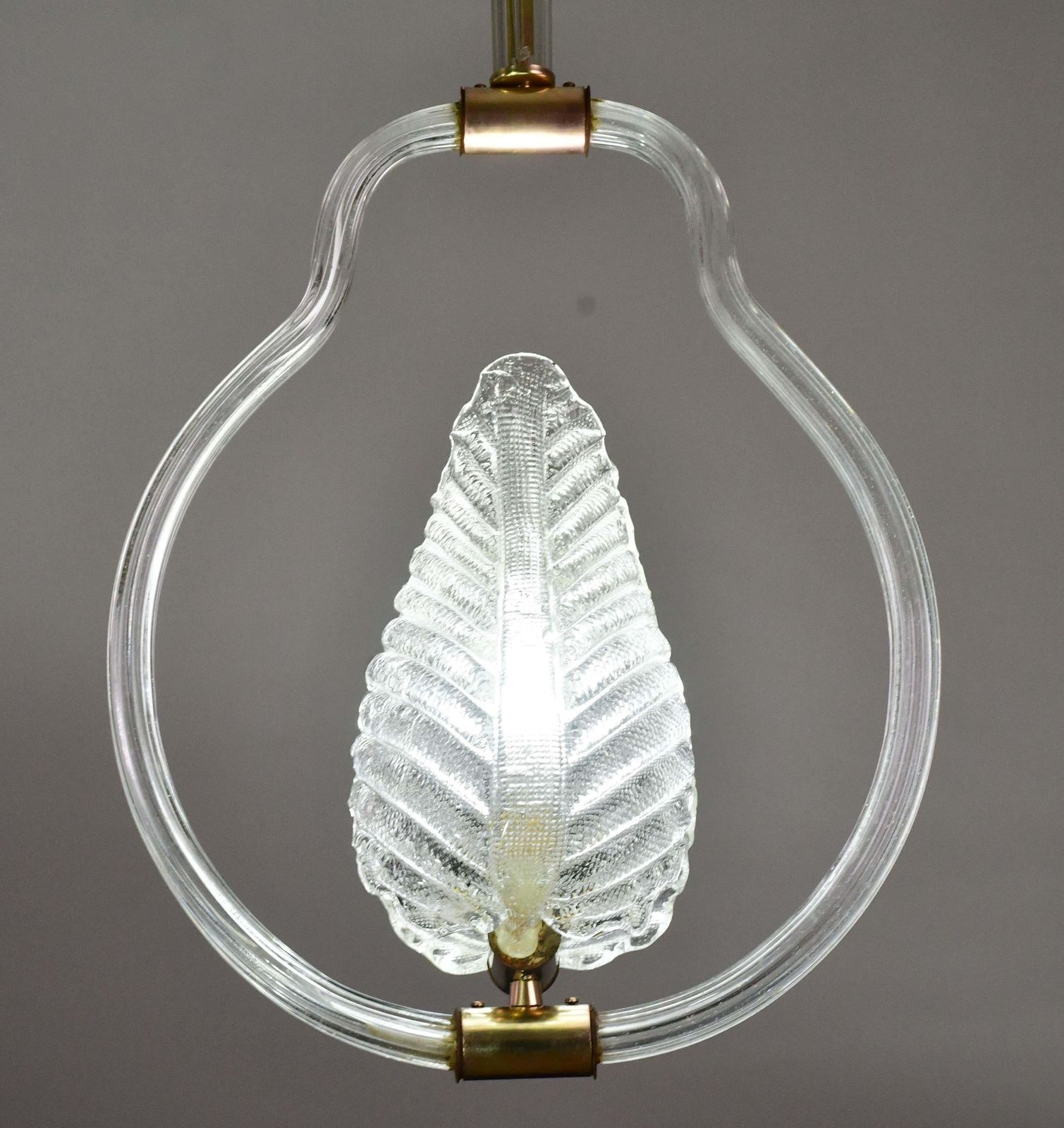 Lovely Transparent Art Decò Barovier E Toso Pendant Light Murano Glass, 1930s photo vintage