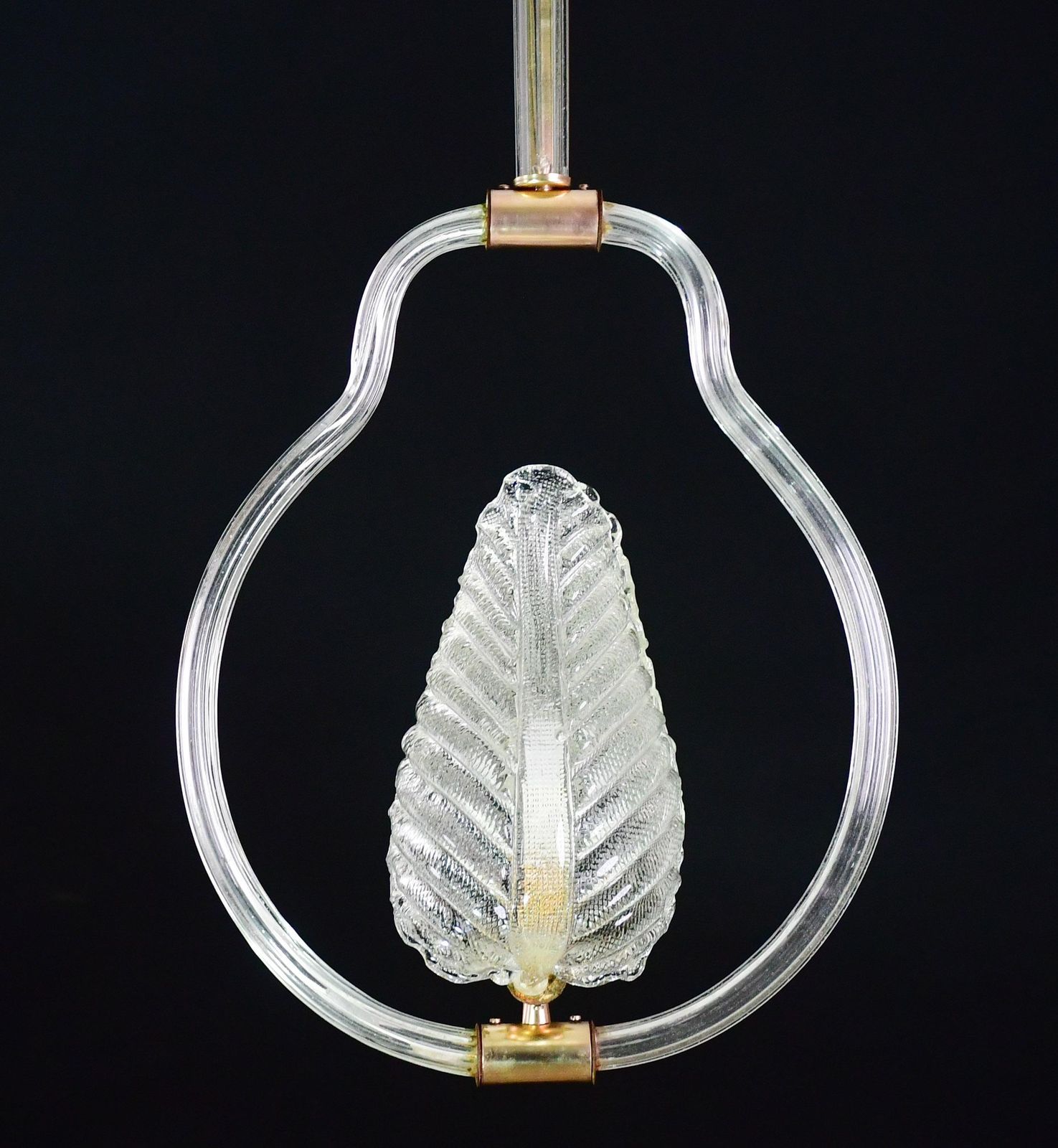 photo for sale Lovely Transparent Art Decò Barovier E Toso Pendant Light Murano Glass, 1930s