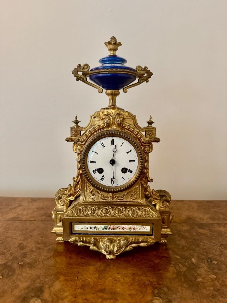 Attractive Quality Antique 19th Century French Ormolu Mantle Clock photo furniture