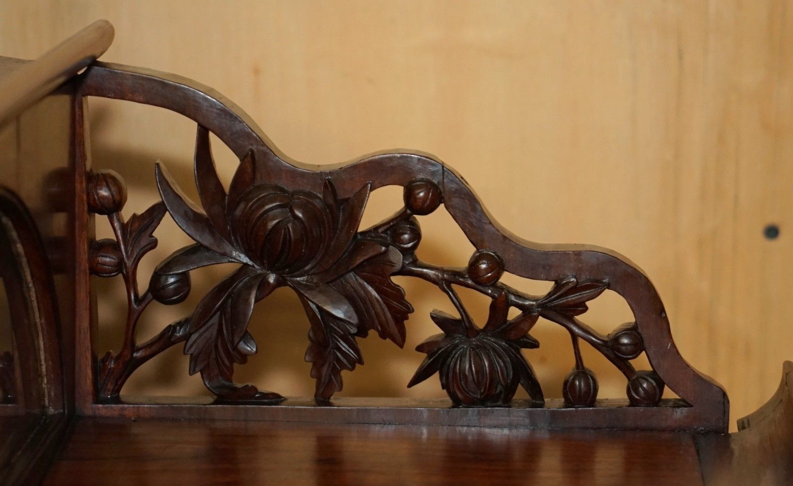 photo for sale Sublime Antique Chinese Circa 1900 Pagoda Top Display Case Bookcase Cabinet