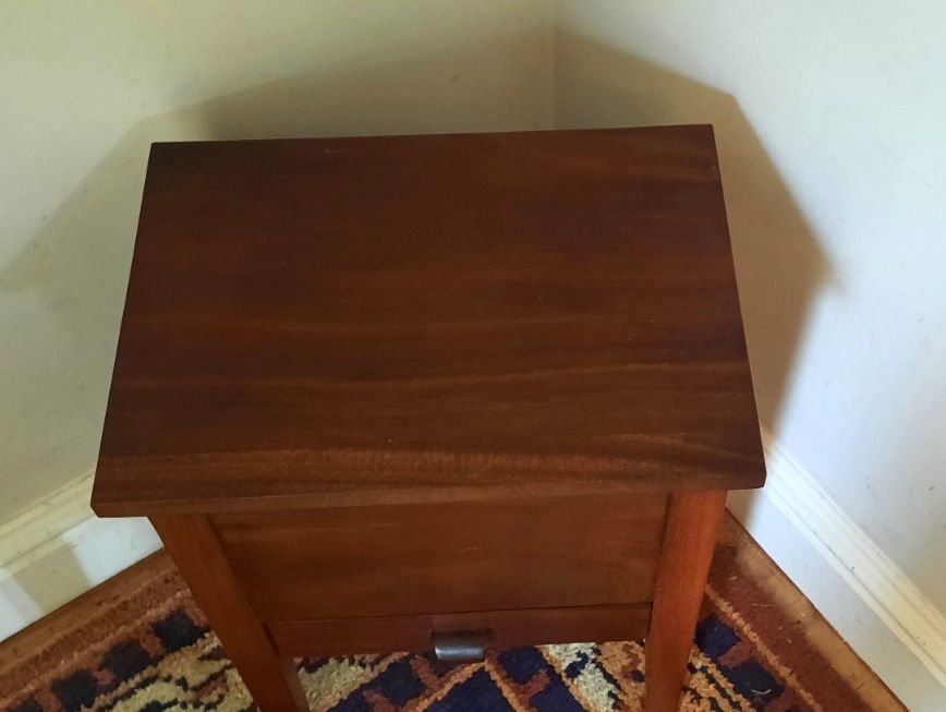Vintage Solid Mahogany Sewing Box With Drawer Lamp Table Side Table Bedside photo Furniture