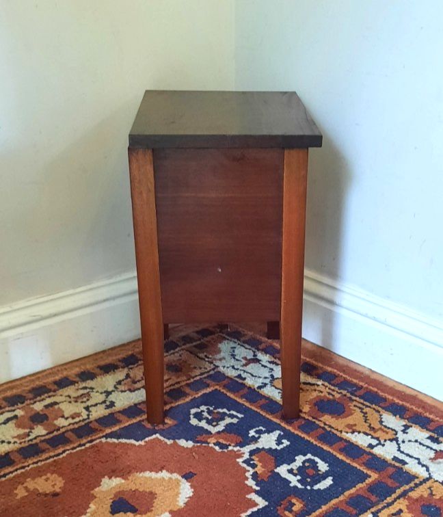 Vintage Solid Mahogany Sewing Box With Drawer Lamp Table Side Table Bedside photo vintage