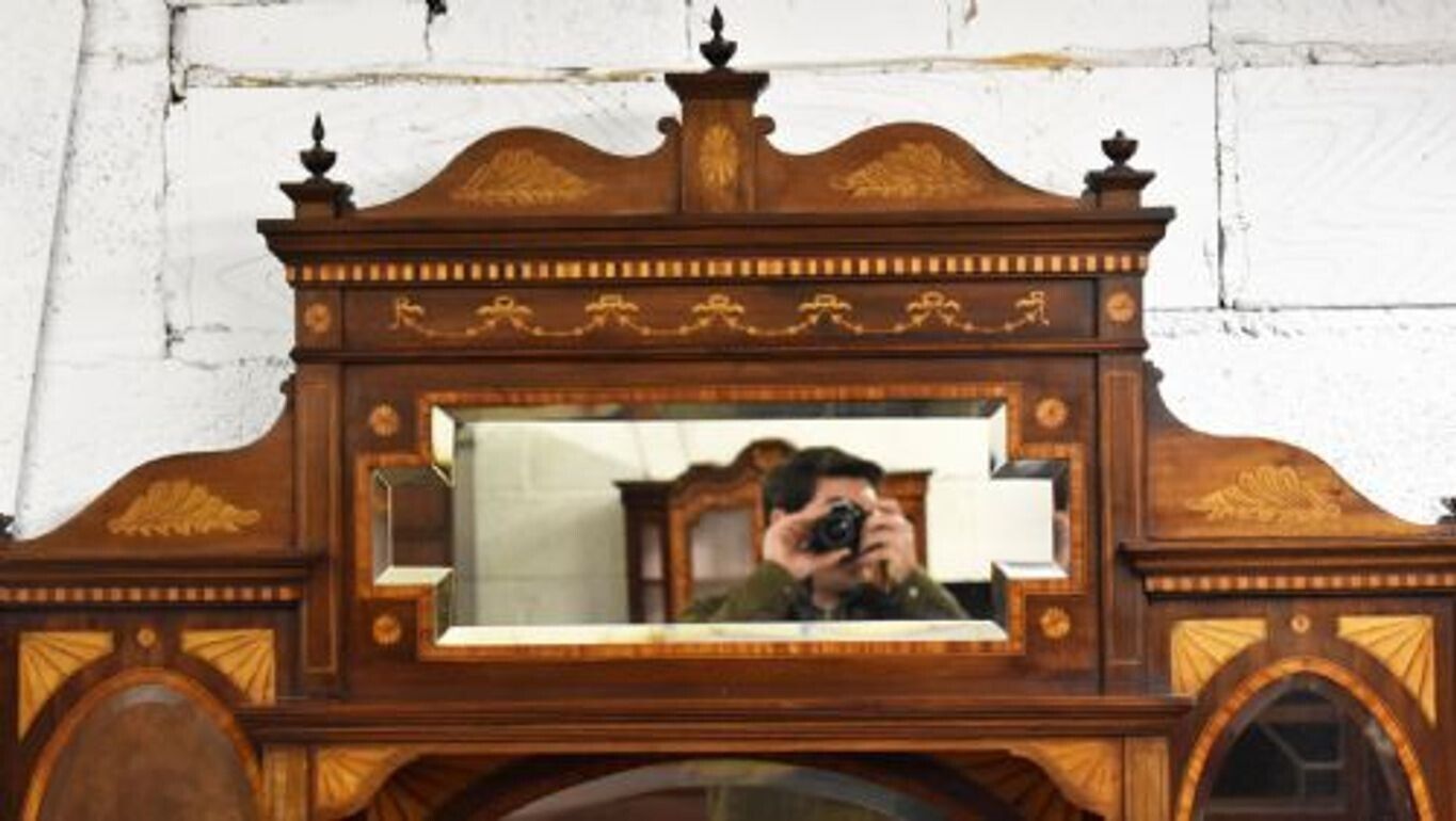 Victorian Mahogany Inlaid Sideboard photo 1250.0