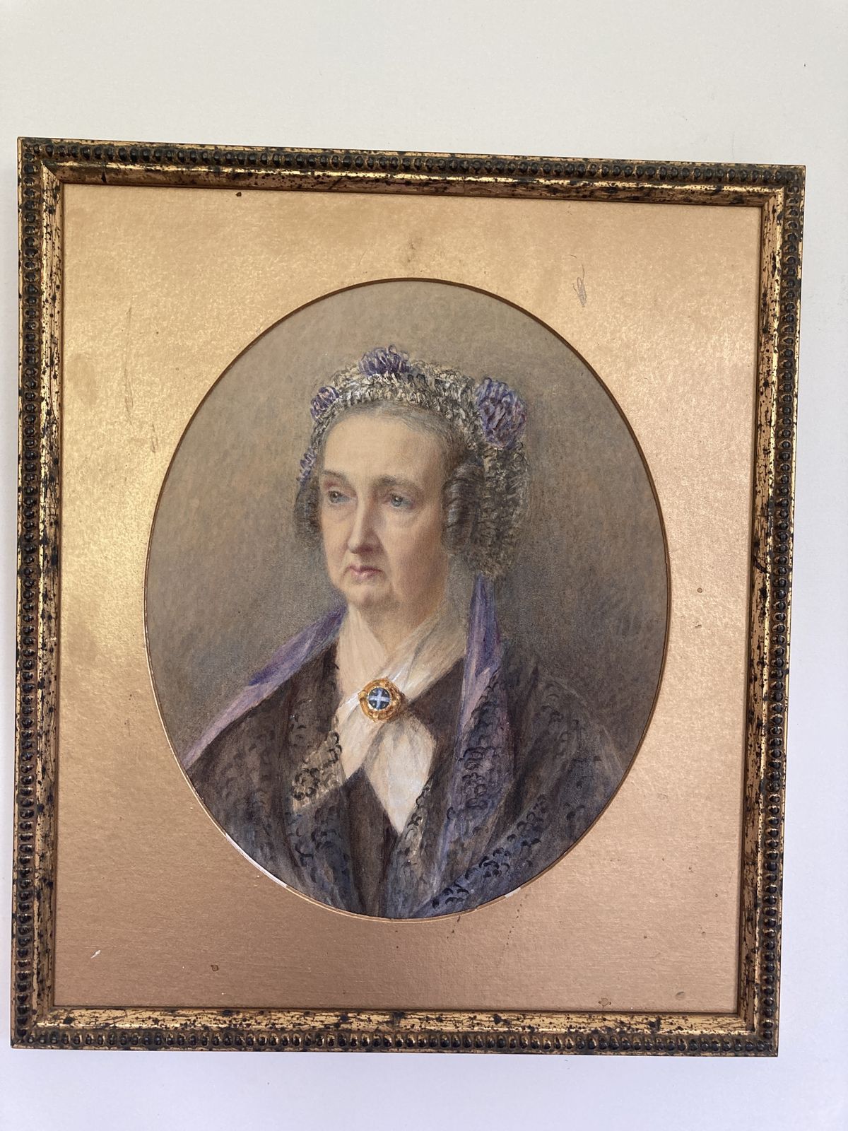 19th Century Watercolour Portrait Of  Eliza Tolme Brown photo furniture