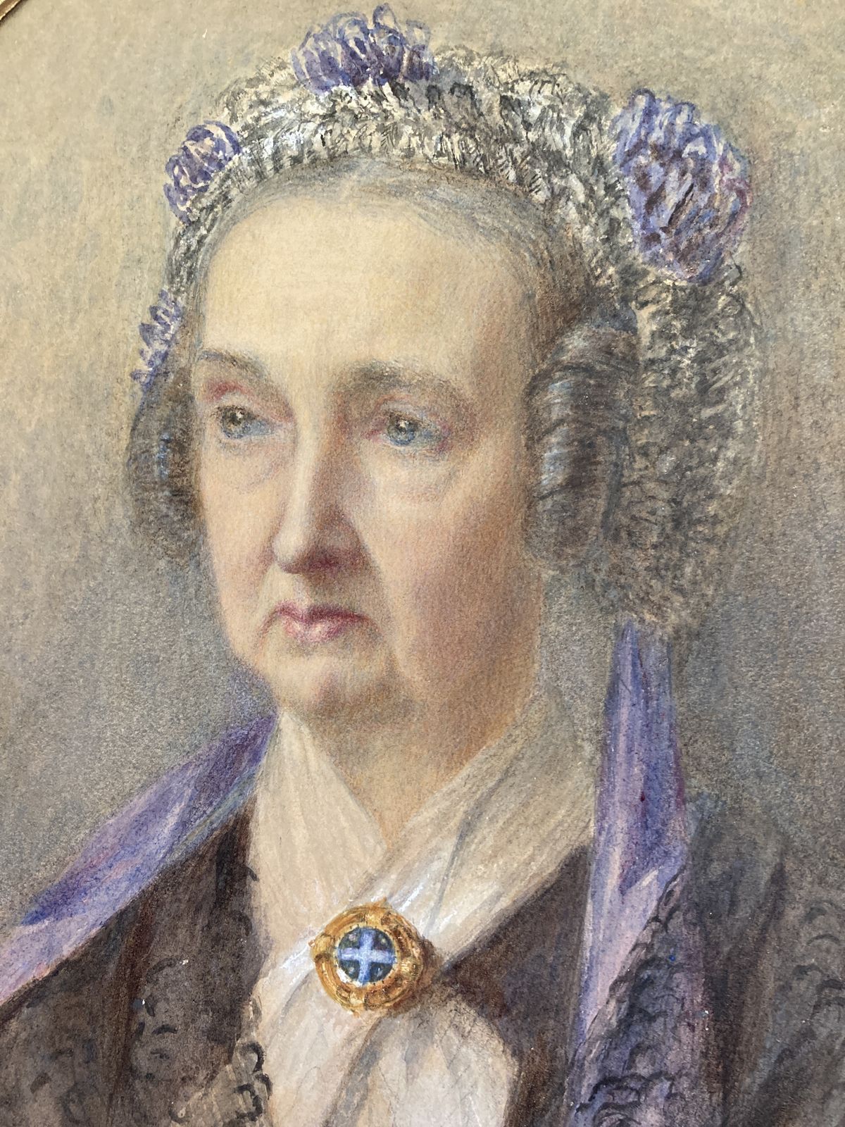 19th Century Watercolour Portrait Of  Eliza Tolme Brown photo 75.0