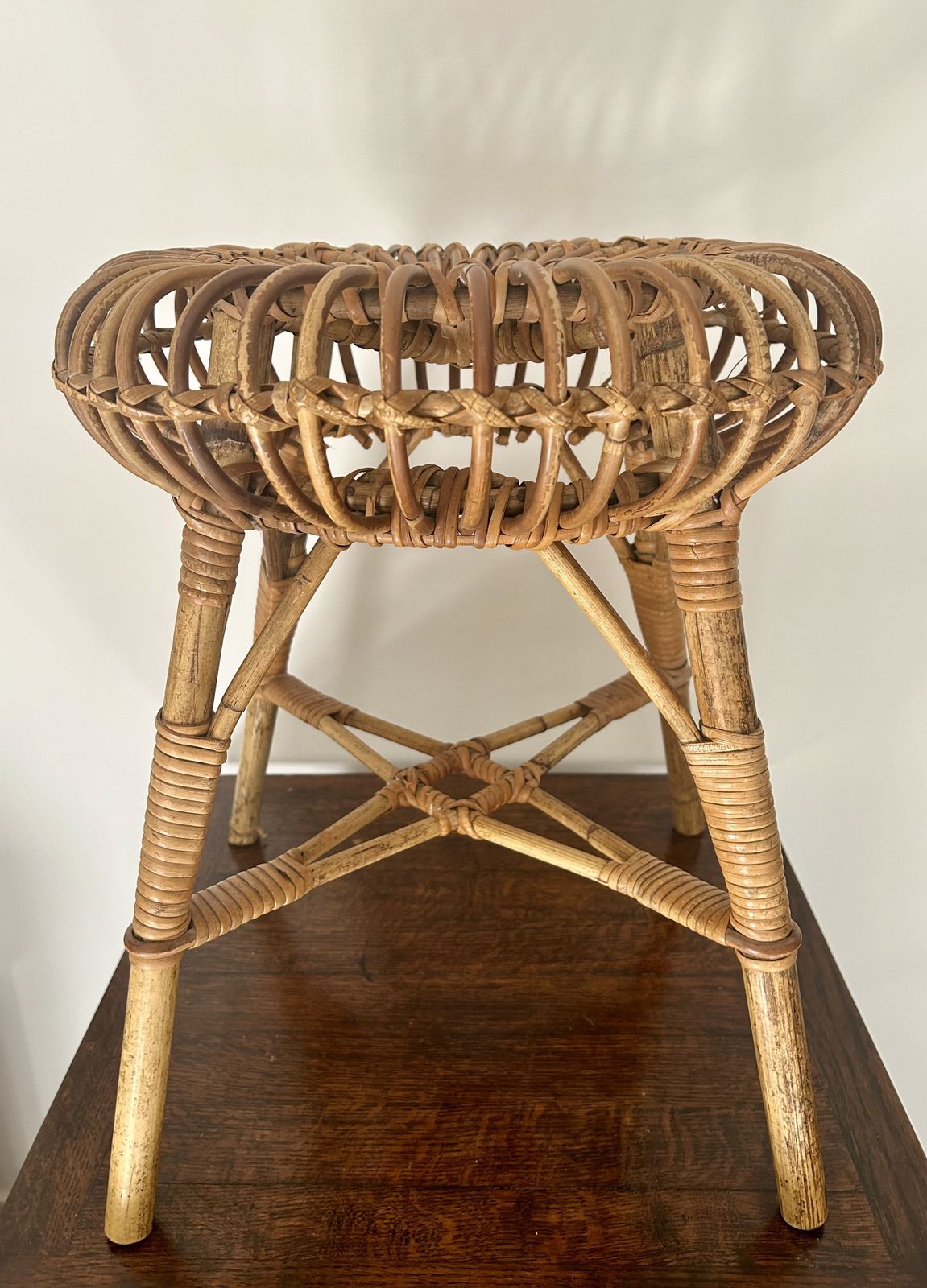 Vintage 1960's Franco Albini Cane Stool photo vintage