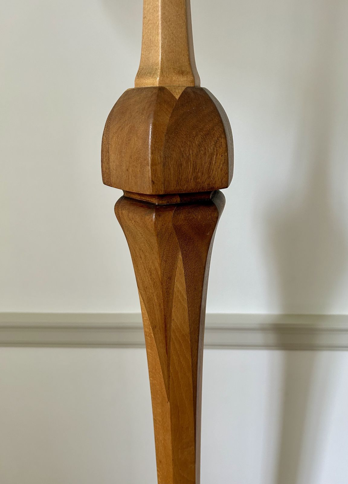 Art Deco Wood Marquetry Style Floor Lamp In Style Of  Heals photo 280.0