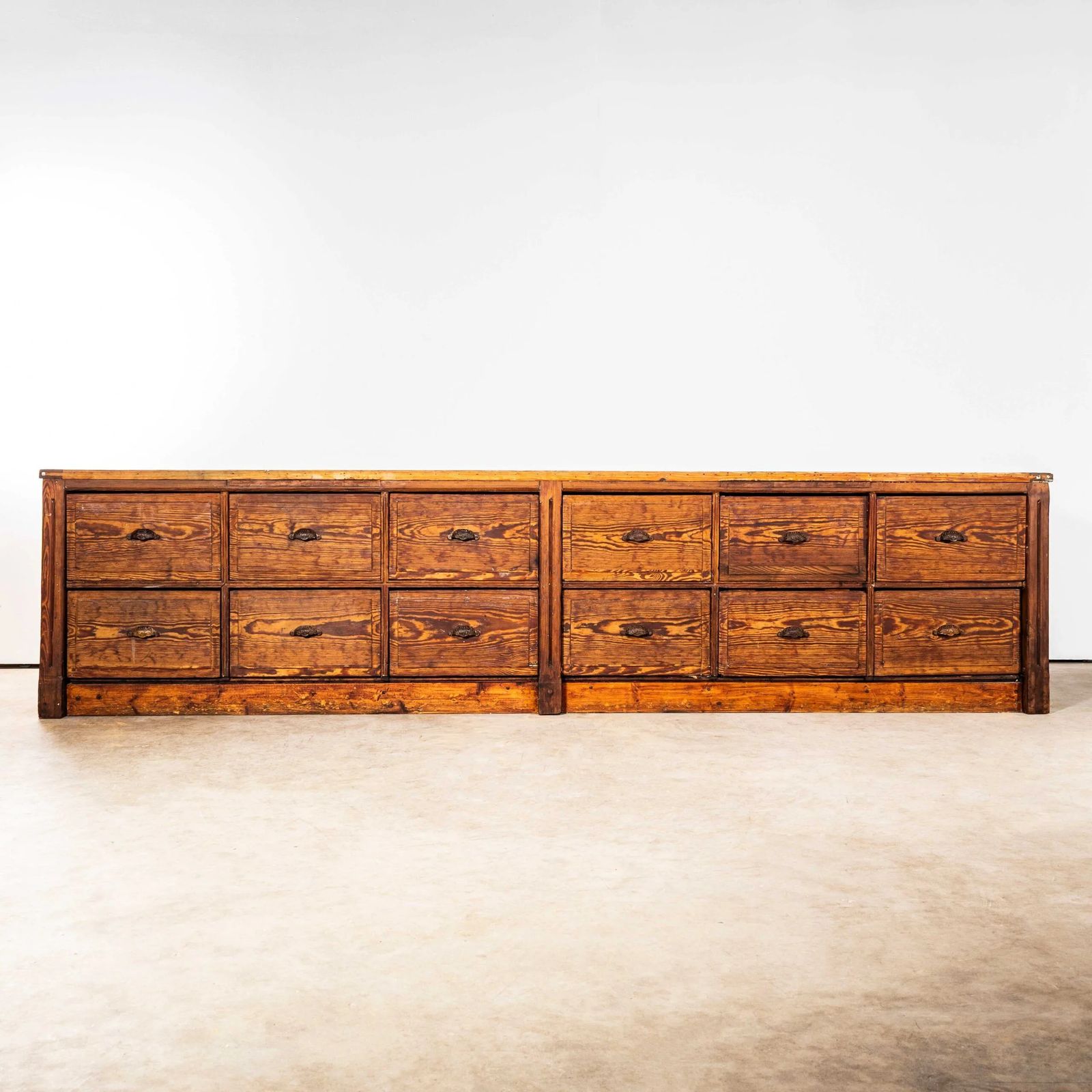 1940’s Very Large French Hardware Bank Of Drawers – Twelve Drawers photo vinterior