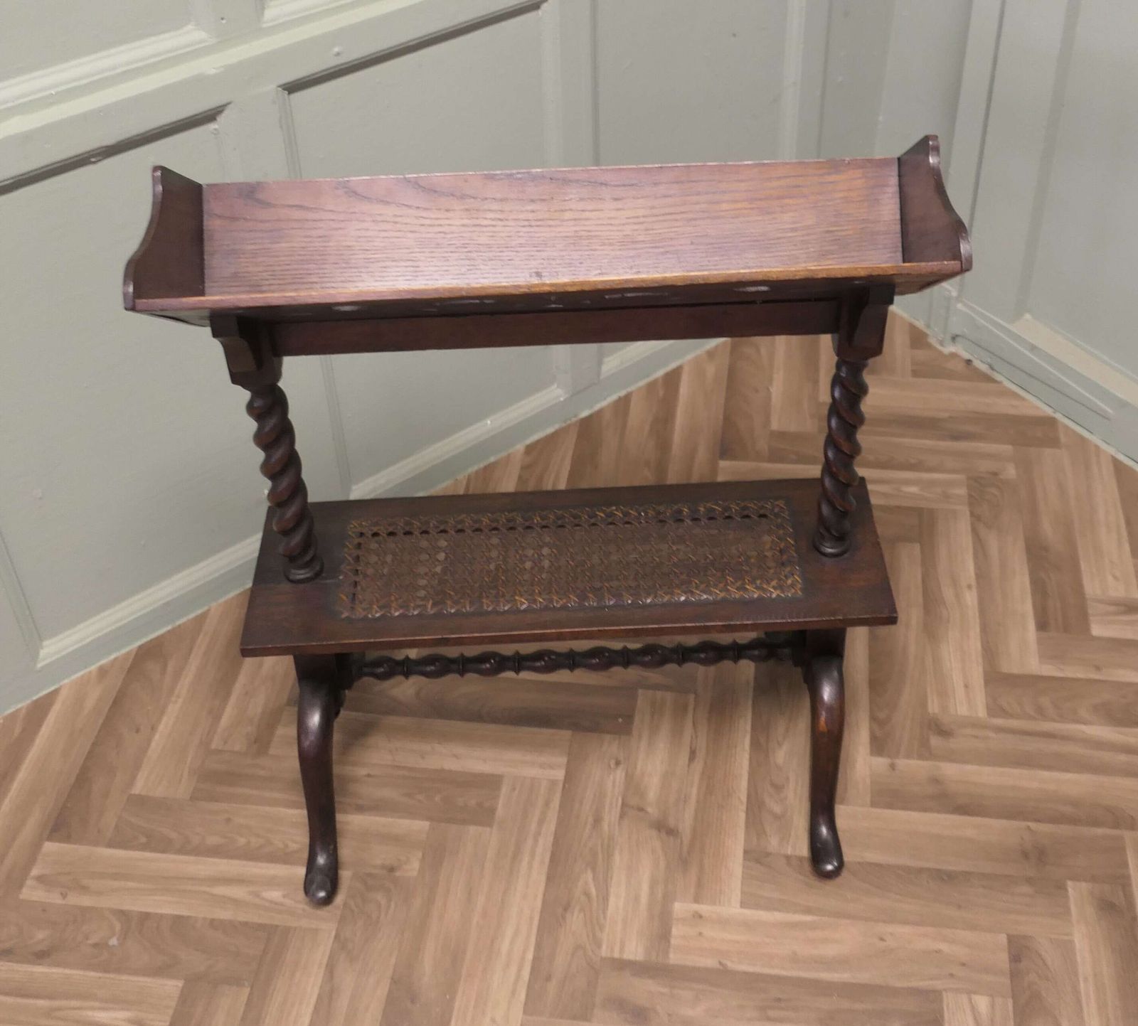 Arts And Crafts Open Front Oak Slope Shelf Bookcase