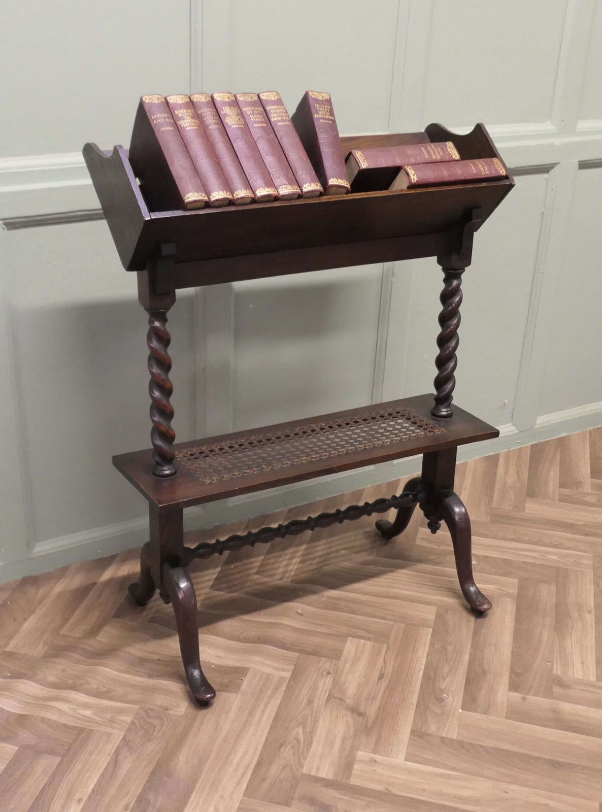 Arts And Crafts Open Front Oak Slope Shelf Bookcase photo for sale