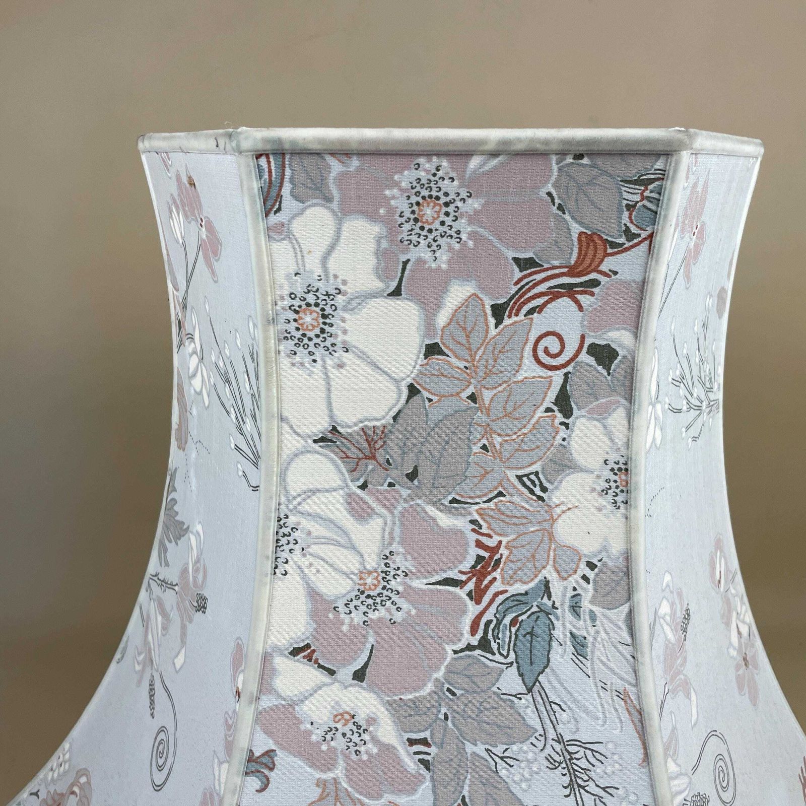 Antique Oriental Patterned Vintage Lamp Shade Lampshade Velvet Edge Trim Lightshade Light Empire Downton Abbey Pattern Floor Lamp Large Pink photo furniture