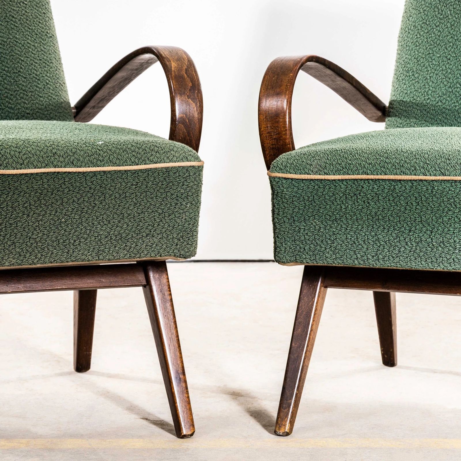 1950’s Jaroslav šmídek Original Armchairs In A Forest Jacquard – Sprung Seat photo 834.0