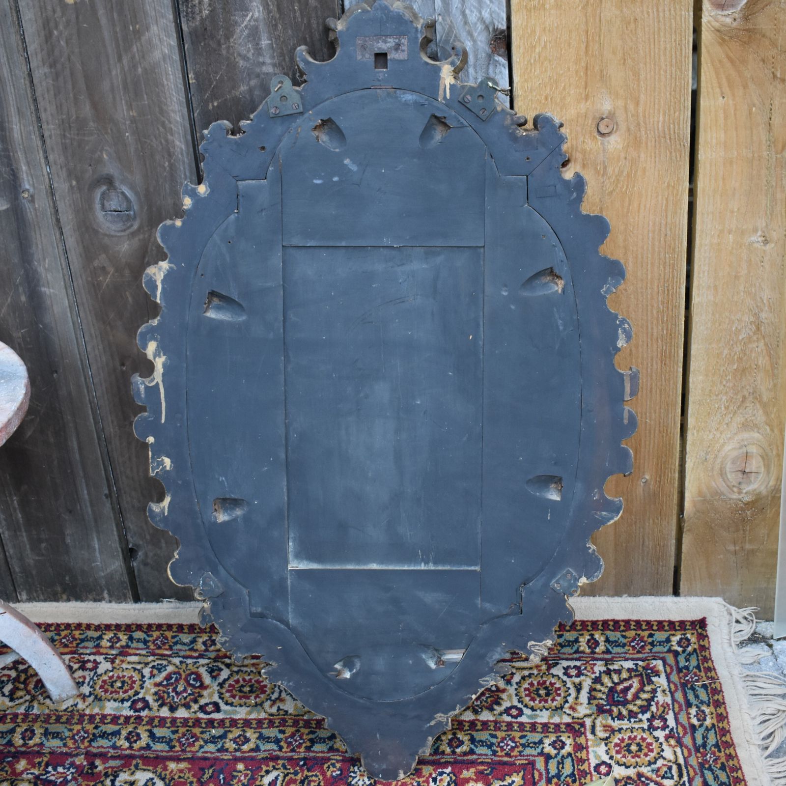photo vinterior Antique Early 19th Century Ornate Oval Gold Gilt Gesso Plaster Picture Frame