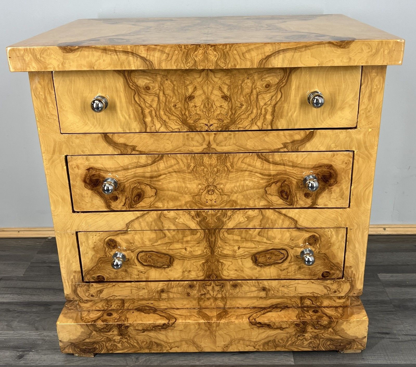 Pair Of French Bedside Tables  Night Tables  Art Deco Burr  Lot 4233 photo Furniture