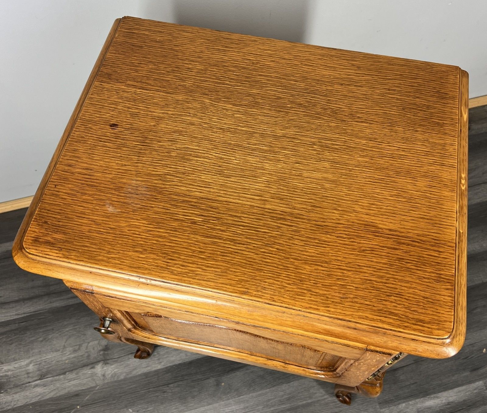 Furniture Pair Of  Bedside Tables Vintage French Louis Oak Nightstands Cabinets Lot 4230 photo