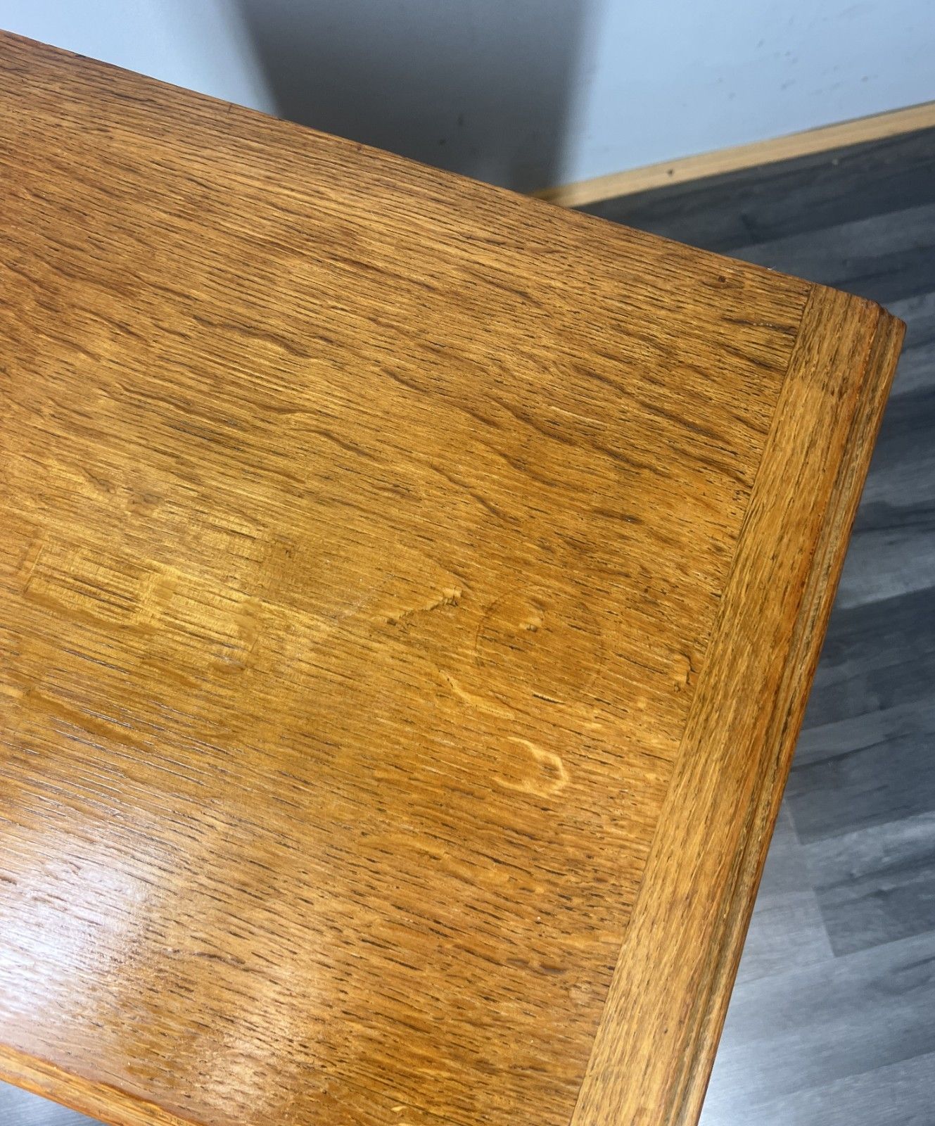 photo vinterior Pair Of Bedside Tables Vintage French Louis Oak  Nightstands Cabinets Lot 4235